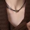 Tiger's Eye Stone Necklace for Women, Vintage Temperament Sweater Chain, Light Luxury Niche Layering Chinese Style Collarbone Chain