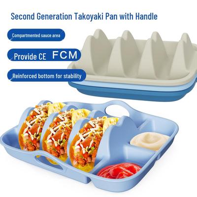 Silicone Taco Plate Holder with Dividers for Burritos and Tortillas