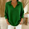 Women's V-Neck Ribbed Knit Sweater Loose Fit Flattering Casual Pullover for Spring and Fall