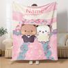 Custom Name Bubu Dudu Theme Printed Blanket - Perfect for Couch, Bed, Travel & Outdoor Use | Machine Washable, Cozy & Durable.