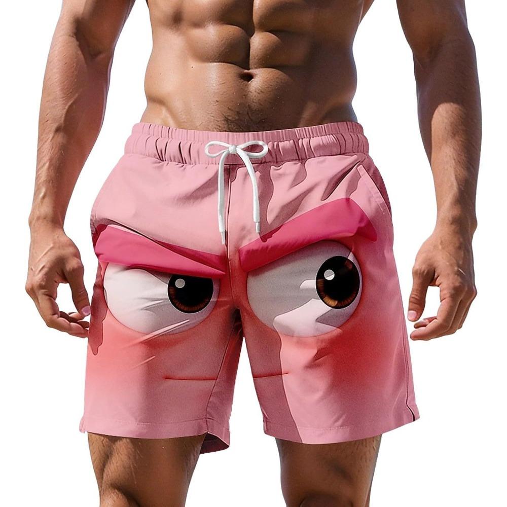 Pantalones Cortos Casuales para Hombre Ropa de Exterior Creativos Coloridos Divertidos Dibujos Animados Emoticonos Estampado 3D Sueltos Casuales Talla Grande Transpirables Frescos de Verano Versátiles