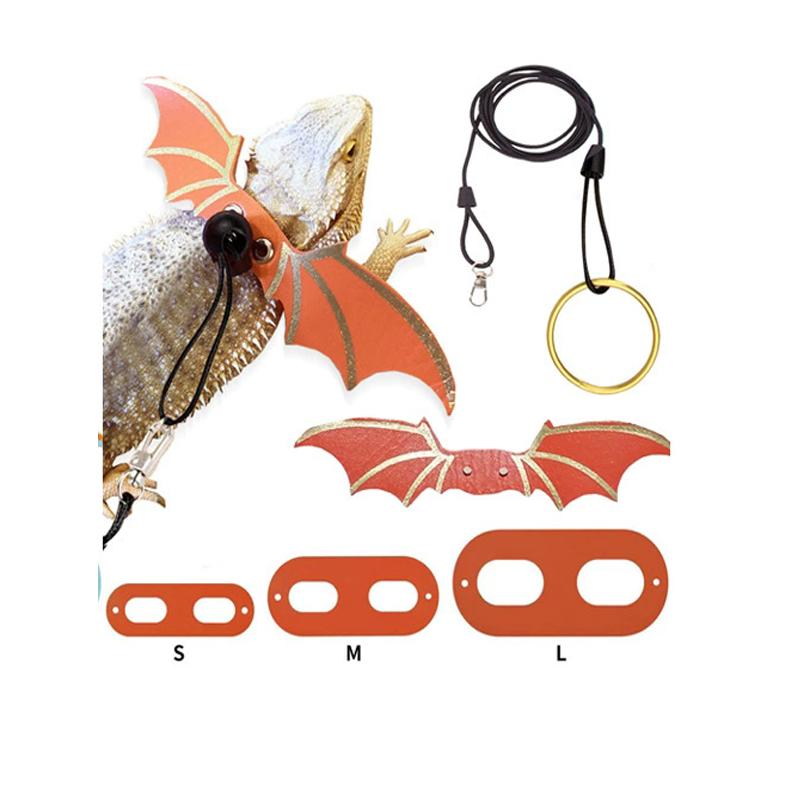 Lizard lead reptile walking lead gecko lead small pet lead colorful wing lead adjustable lizard lead for outdoor carrying