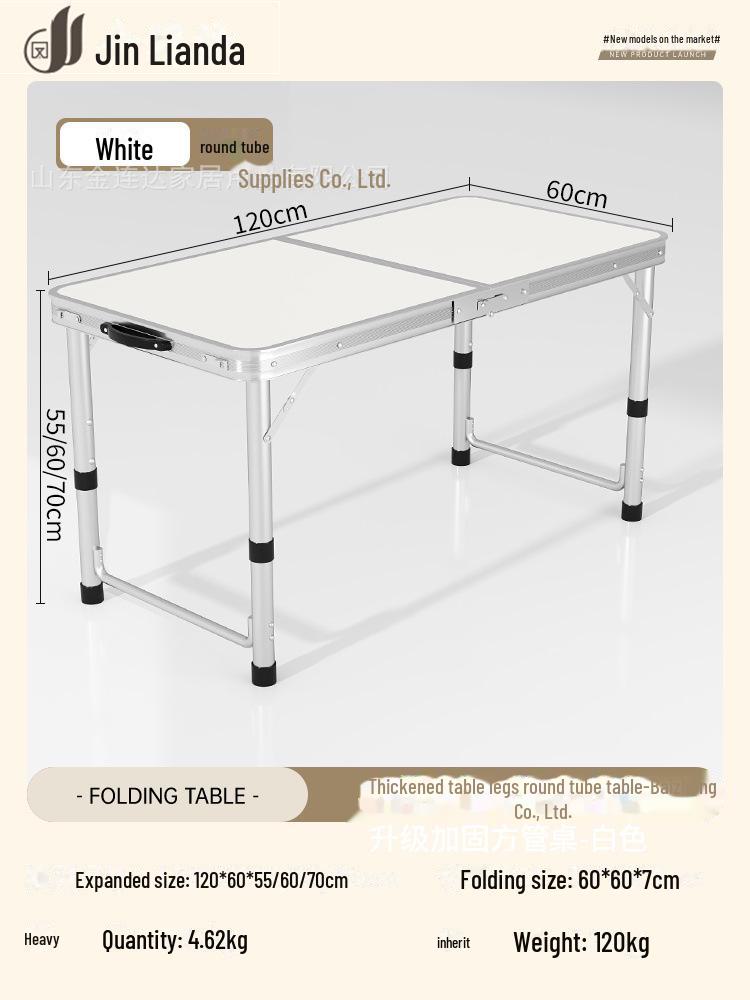 Přenosný multifunkční hliníkový skládací stůl pro stolování a venkovní použití