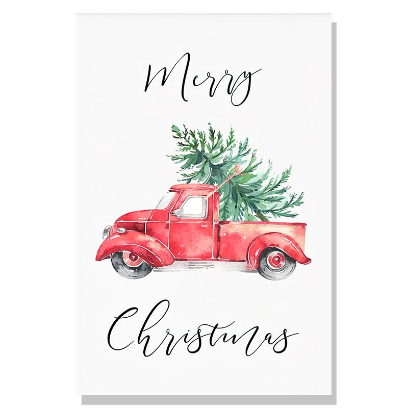 Simple Modern Nordic Ice and Snow World Watercolor Elk Christmas Art Decor Picture Material