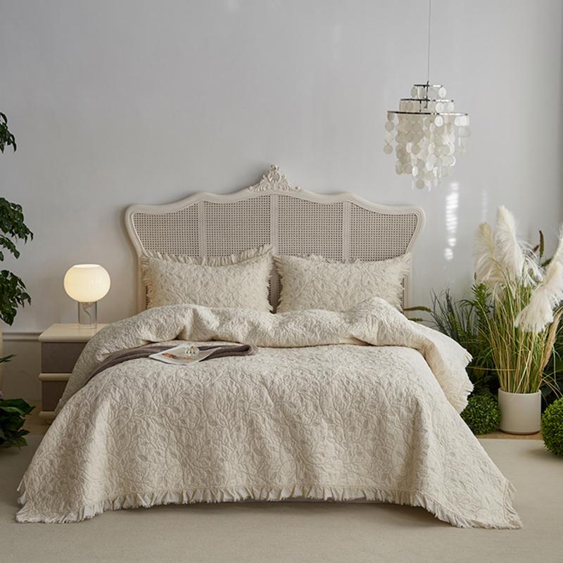 Стиранное Хлопковое Универсальное Стеганое Покрывало Летнее Одеяло Покрывало на Кровать Наматрасник Покрывало Постельное Белье с Наволочкой 240x250cm 3pcs