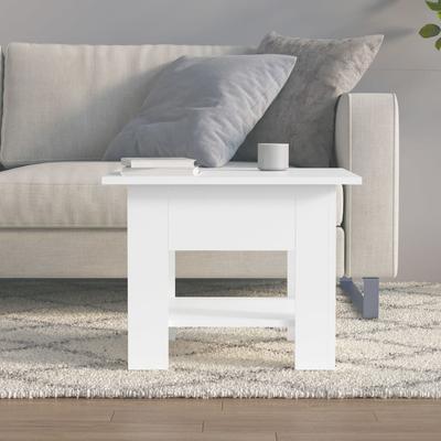 White Coffee Table 55 X 55 X 42 Cm Particleboard