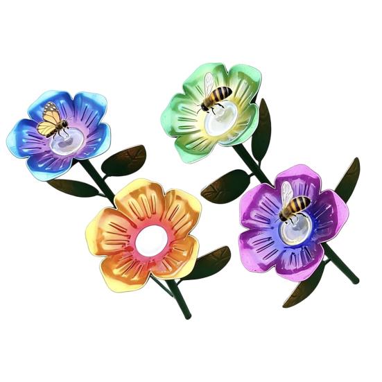 4Pcs Bird Feeder with Ground-Mounted Bracket Easy To Install Anti-Rust