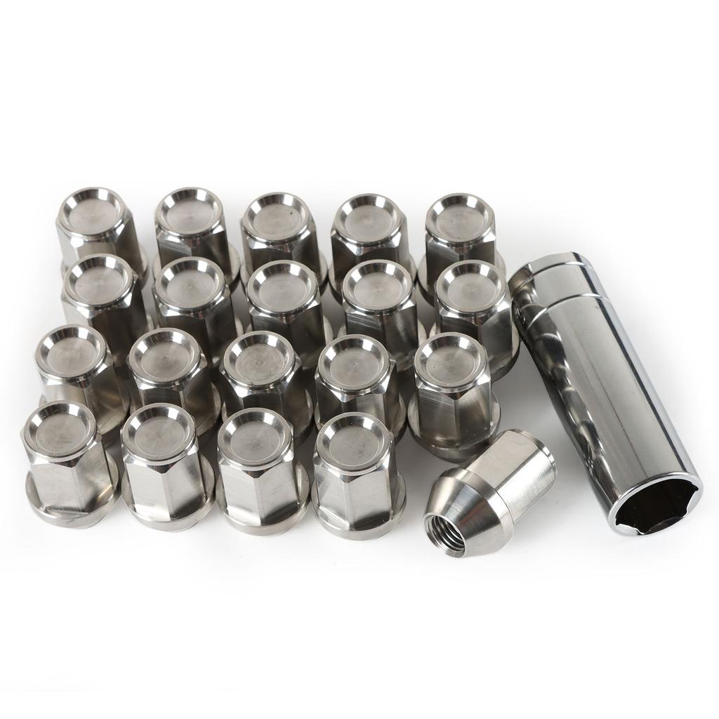 20 PCS Universal Stainless Steel Lug Wheel Nuts Hex 19mm Length 35mm M12*1.5 Car Engine Replacement Parts Auto Accessories