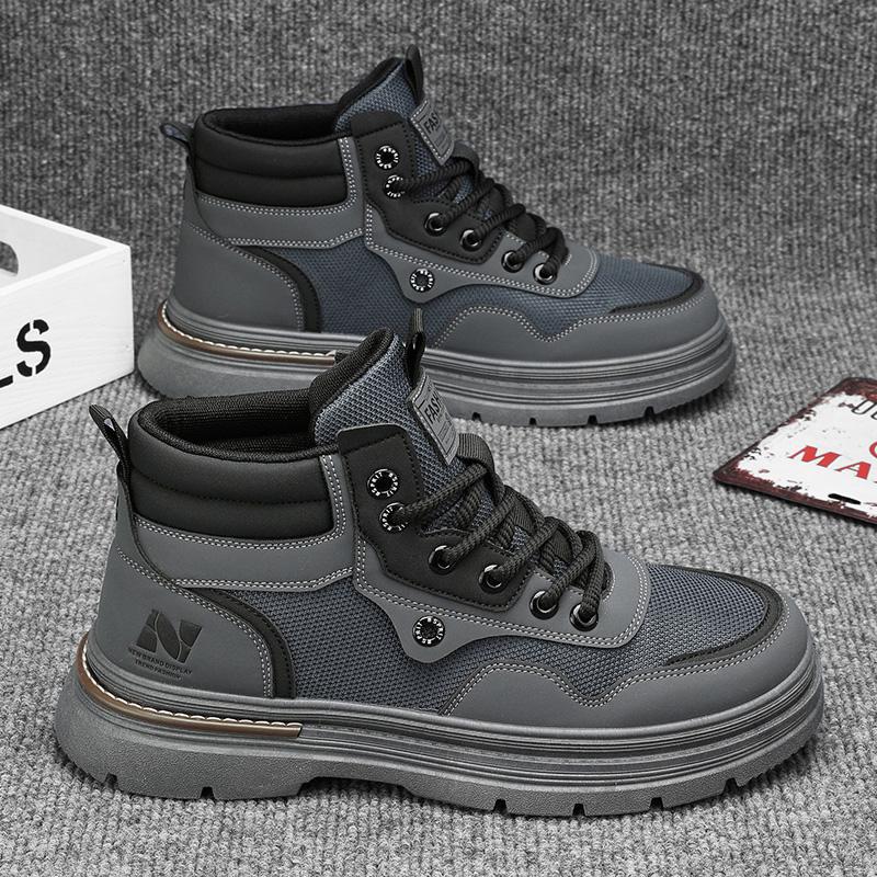 Autumn and Winter Mid-help Martin Boots Tooling Locomotive Shoes Versatile Casual Shoes Outdoor Men's Boots