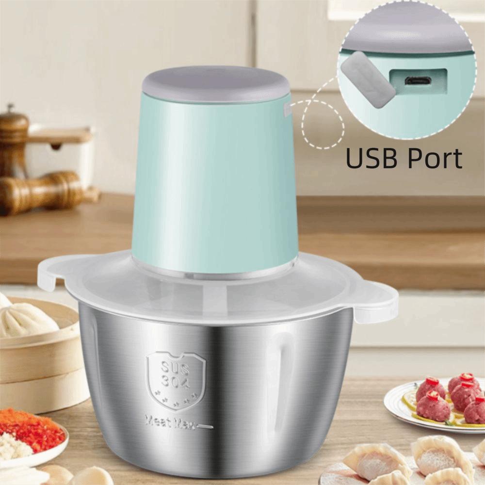 USB Charging Automatic Food Processor Stainless Steel Meat Mincer Meat Grinder  Baby Food