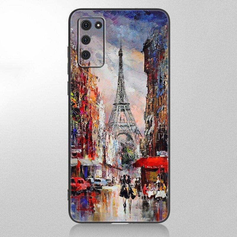 Love Paris Eiffel Tower Case For Samsung Galaxy A12 A02S A22 A32 A52 A72 A71 A51 A41 A31 A21 A11 A50 A70 A10S A20S Black Cover