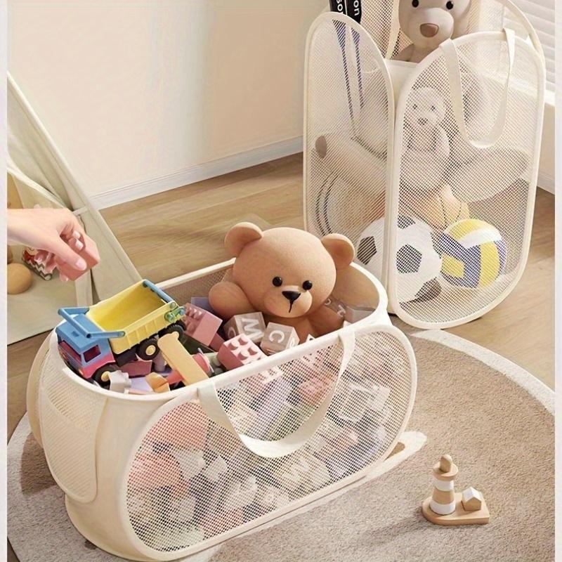 1pc Storage Basket-Transparent Fabric Organizer Easy to Find Items,Ideal for Living Room,Playroom or Bedroom Organization