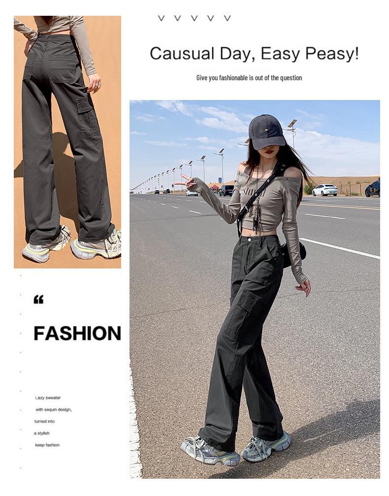 Women's Fleece-Lined High-Waisted Retro Straight-Leg Jeans with Multi-Pockets