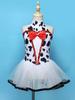Kinderen Dalmatische Tutu Kostuum Mouwloos Strikje Pailletten Ruguitsnijding Gaas Pofmouw Jurk en Ingebouwde Kruisknopen Slipje