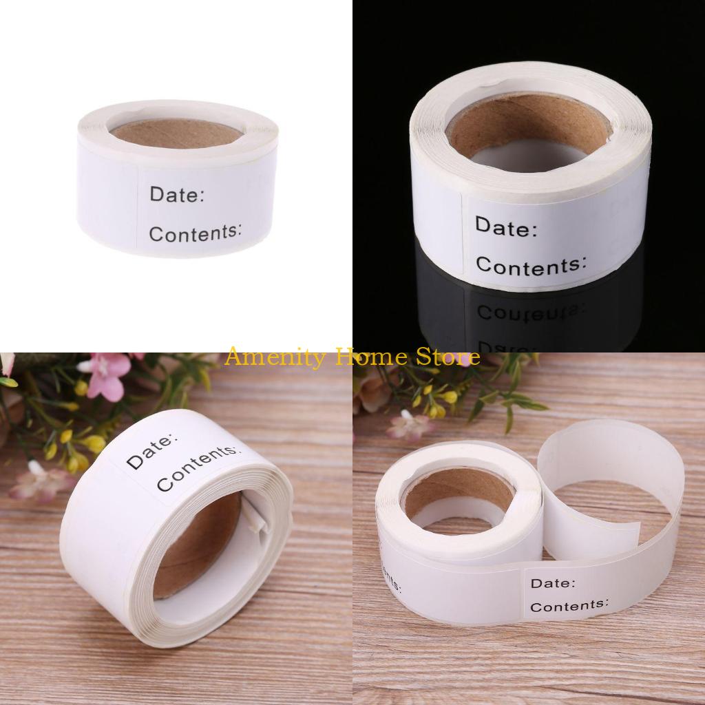 

F26C 125pcs/roll Home kitchen Storage Labels Refrigerator Freezer Adhesive Small білий