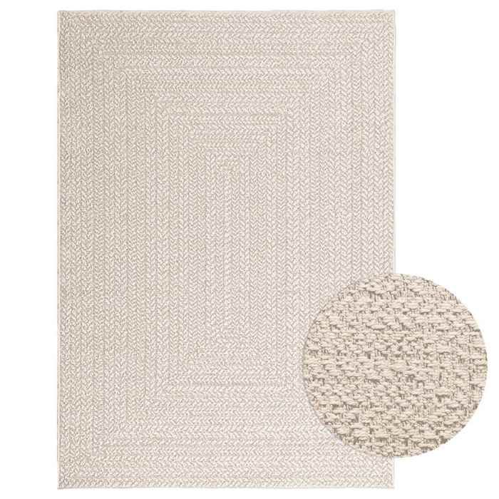 VidaXL ZIZUR Cream Rug 120x170 Cm Jute Look Indoor Outdoor, Outdoor Rug, Floor Mat, Indoor Rug, 4010364