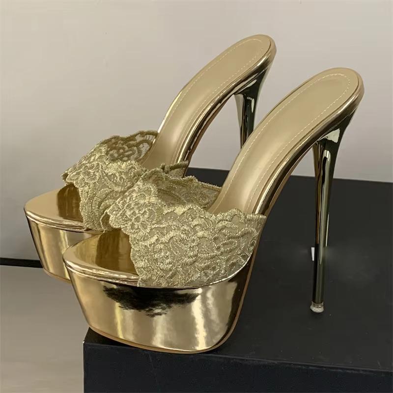 women's sandalsEilyken Women Slippers Sexy Super Thin High Heels Stripper Shoes Fashion Platform Peep Toe Slide Zapatos De Mujer