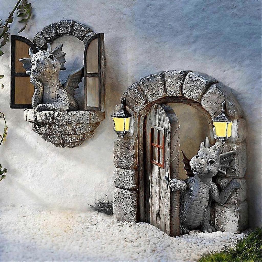 Cute Mini Dragon Model Resin Decoration Household Pendant Outdoor Garden Crafts Decoration Gift