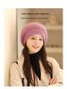 Women's Double-Layer Warm Rabbit Hair Knit Hat with Ear Protection - Japanese Style for Autumn & Winter