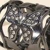 Fine Electroplated Scarf Ring Hollow-out Butterfly Ring, Rhinestone Holder, Elegant Stylish for Women Slide Shirts Neckerchiefs Shawls Silk