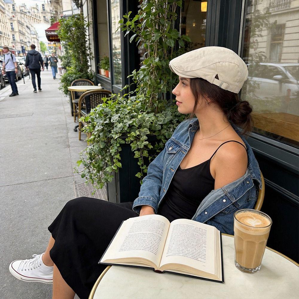 Fashion Spring Summer Beret Hat Cotton Casual Painter Hat Soft Adjustable Leisure Visor Cap Men Women