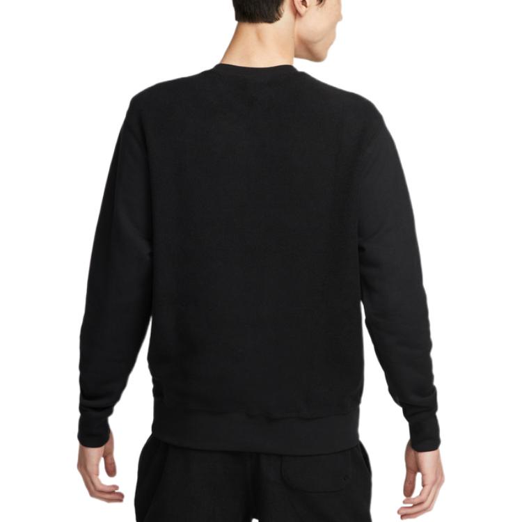 Nike Felpa con scollo rotondo in pile patchwork con stampa logo FW22 Uomo Top Nero DQ4584-010