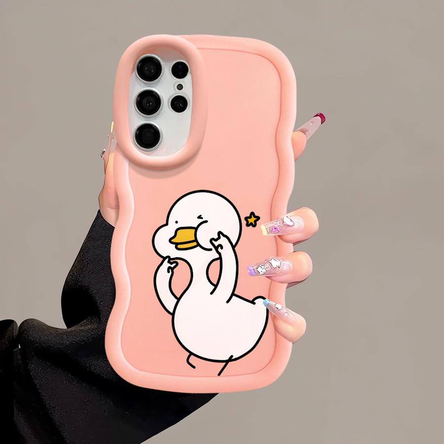 Soft Phone Cover Case for Samsung Galaxy A26 S20 FE S22 Ultra S23 Plus A25 S21 S25 S24 A24 A36 A35 A34 A54 A55 Cartoon Duck