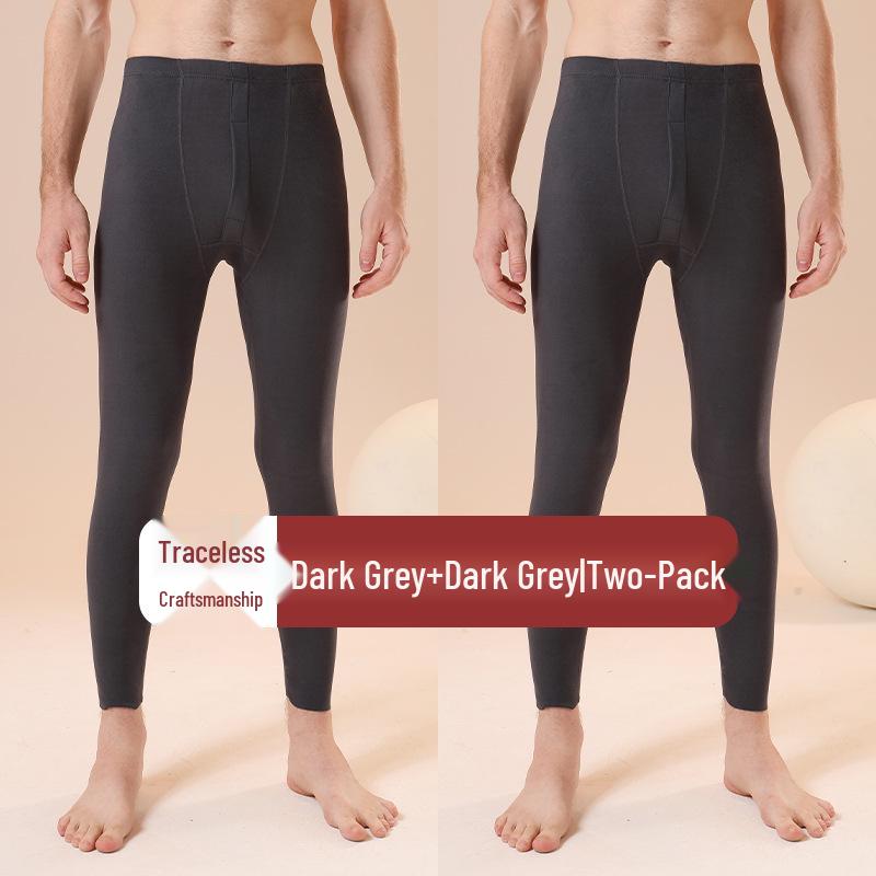 Colanți termici fără cusături cu talie înaltă pentru bărbați - Pantaloni de toamnă călduroși din bumbac lână