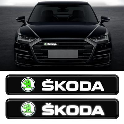 Emblème Étiquette Grille Capot Avant Voiture Lumières Décoratives LED Pour Fabia 2 Octavia a 5 a 7 2 Superb Rapid Yeti Karoq Kamiq wsjn67