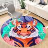 1pc Tiger Nature Office Round Area Rug,  Mat Suitable For Office, Under Office Chairs Bedroom Living Room Home Decor, Room Deco