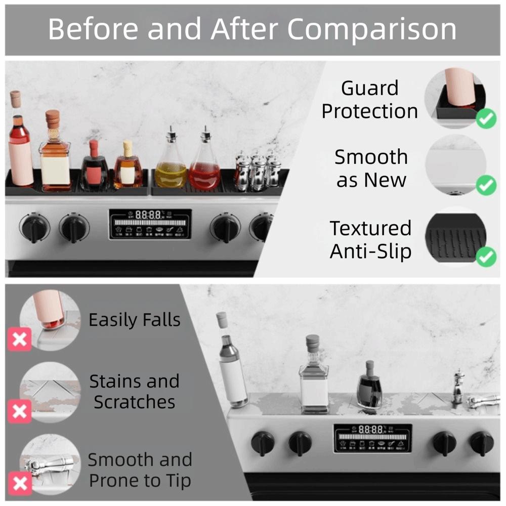 Non Slip Grip Silicone Stove Mats Heat Protection Spice Rack Magnetic Shelf  Over The Stove