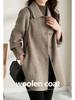 Korean Style High-End Autumn Winter New Maxi Fit Slim Stand Collar Doll Collar Wool Coat for Women