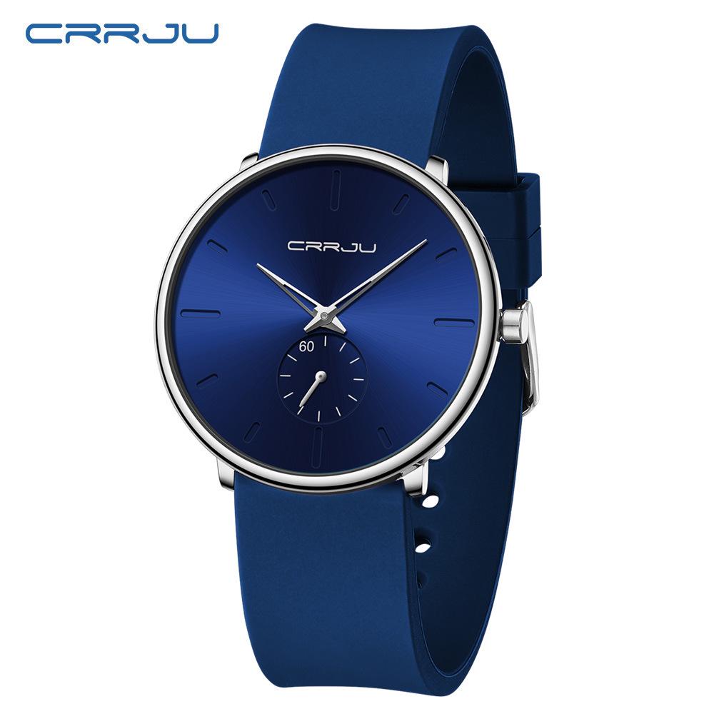 

Мужские кварцевые часы CRRJU 2150 с черным силиконовым ремешком - Идеальный подарок
