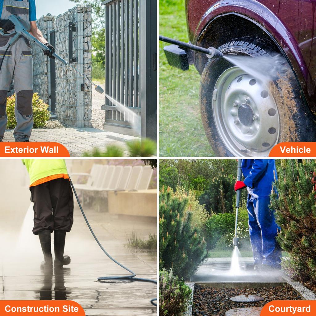 VEVOR Pressure Washer Pump, 25.4 Mm Shaft Horizontal Triplex Plunger, 4400 PSI, 4 GPM, Replacement Power Washer Pumps Kit, Parts Washer Pump