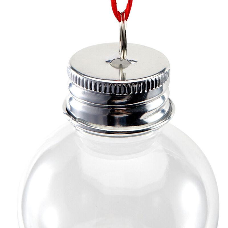 6/12 stk 50 ml væskeflaske juletre hengende utfyllbare kuler Baller rødt bånd