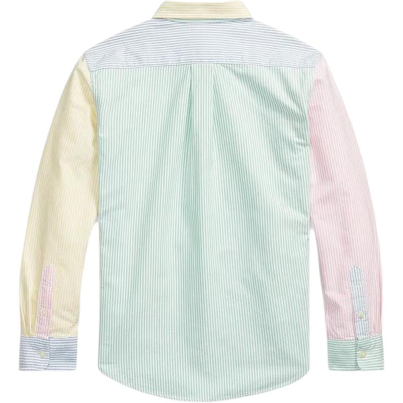 Polo Ralph Lauren Casual Shirt Color Block Design Striped Long Sleeve Single-Breasted Collar Kids tops 323B13800-001