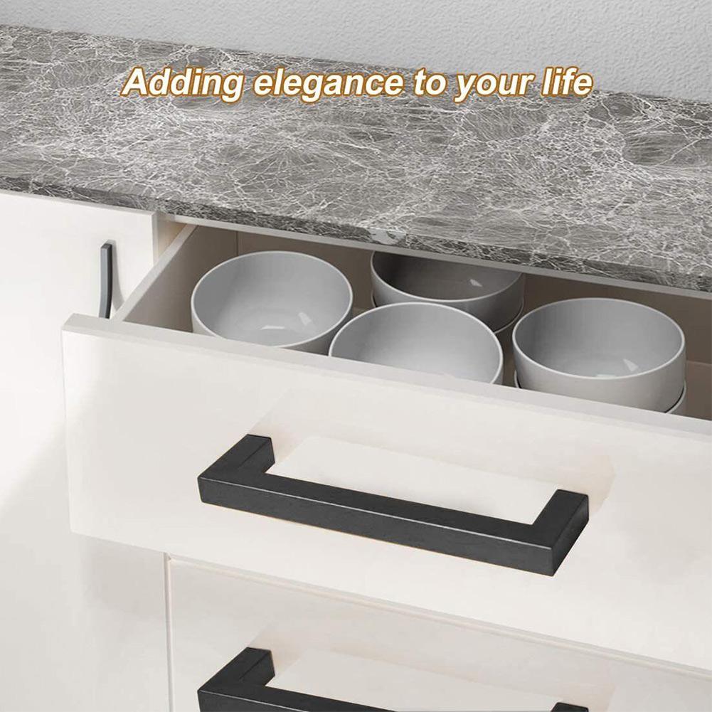 

10pcs Kitchen Cabinet Handle Furniture Door Drawer Pulls Knobs Black Handles Easy To Install And Remove Fixed With The Screws China Mainland