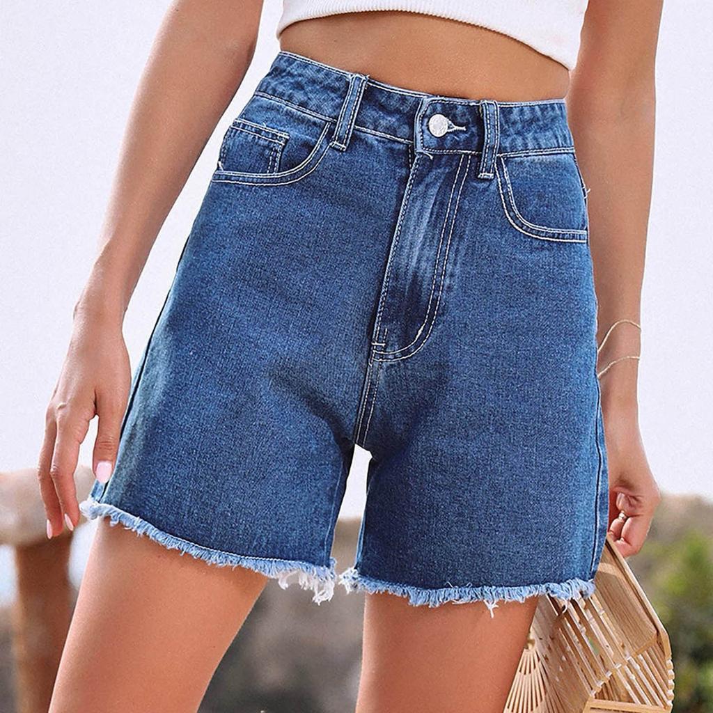 Pantaloni scurți casual din denim elastic, confortabili și la modă pentru femei