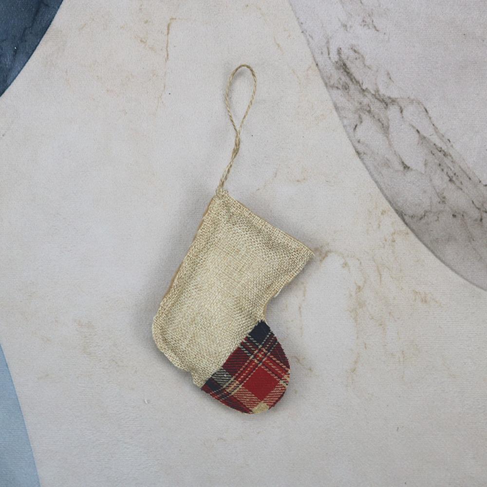 4pcs/set Portable Country Christmas Socks Pastoral Christmas Tree Hangers  New Year