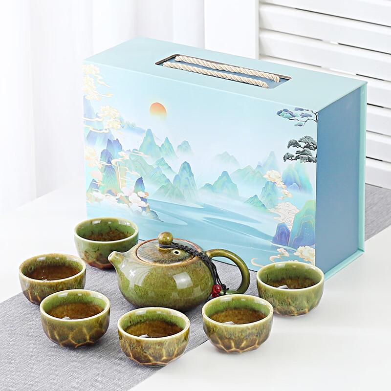 Набор из целадонового керамического чайника и чашки