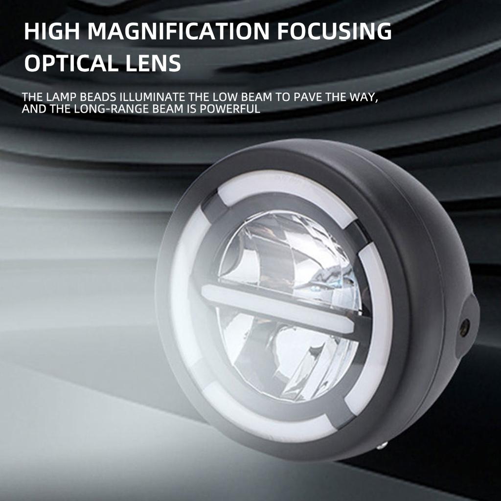 Universal 7 Inch Led Car Motorcycle Headlight DRL H4 Headlamp For Harley BMW Yamha Honda 7.5" Headlights Bracket Retro Bucket