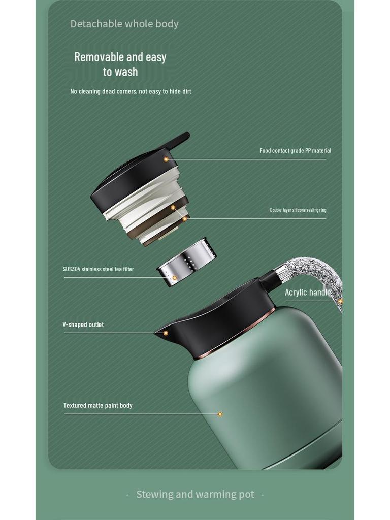 304 Stainless Steel Insulated Kettle with Intelligent Temperature Display for Tea Brewing - Commemorative Business Souvenir.