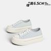  platform canvas shoes spring and summer new women's versatile sports little white shoes thin breathable casual round head board shoes