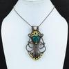 Carved Green Face & Moonstone Jewelry, 999 Copper Wire Wrapped Pendant Handmade Gemstone Jewelry, Gifts For Wife Brand New Pendant