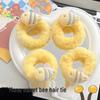 Milky Bee Plush Hair Tie - Cute, Soft & Cozy Autumn/Winter Ponytail Accessory for Students