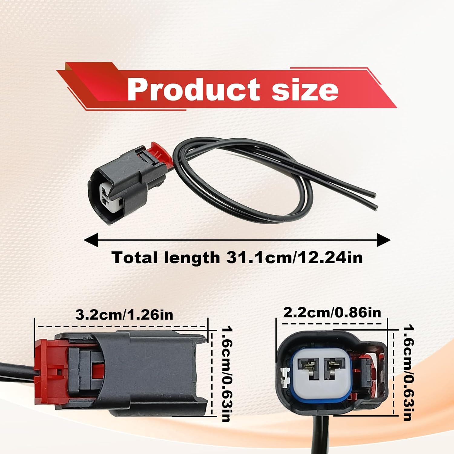 

2Pcs ABS Wheel Speed Sensor Wiring Harness Connector Pigtail Plug Compatible with Jp Chevy GMC Replace OE 68065018AA 3U2Z14S411BXAB 19352068