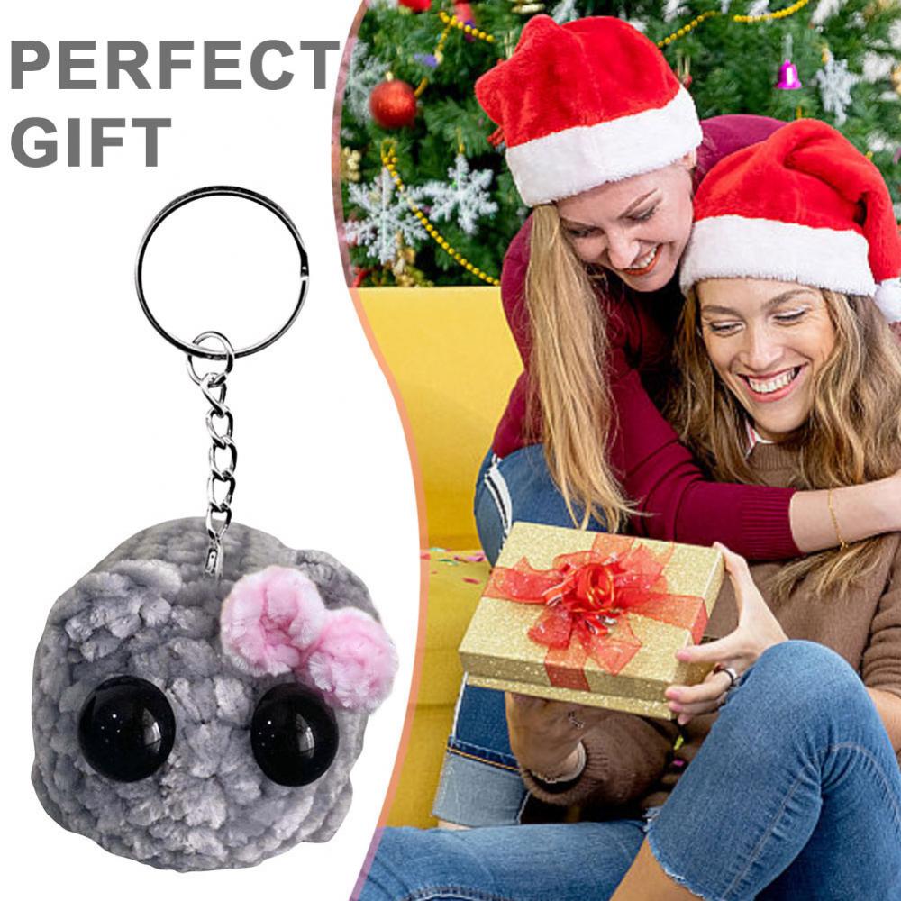 Sad Hamster Meme Plush Toy Crochet Plush Sad Hamster Meme Key Rings Kawaii Sad Hamster Keychain Gift for Women Men