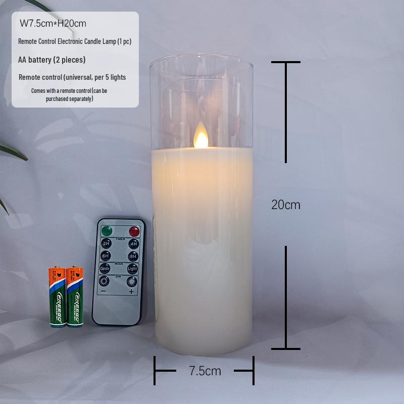 Remote-Controlled LED Glass Candle Lamp with Flickering Flame - Ideal for Romantic Home Decor and Weddings