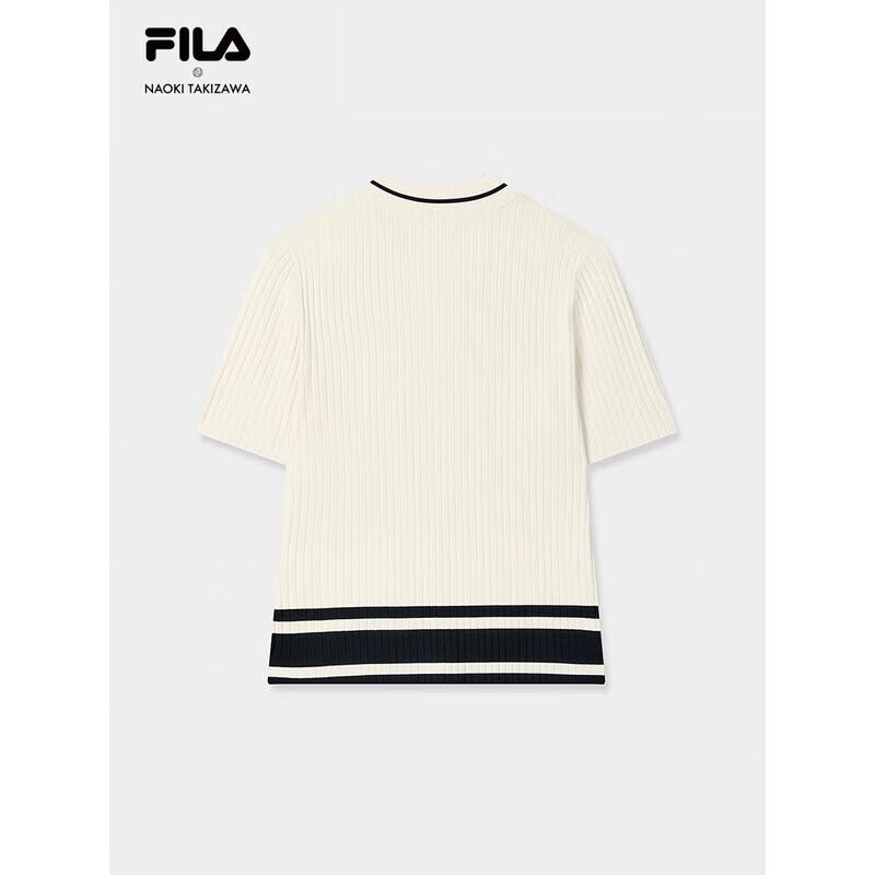 Fila Damski dzianinowy top z krótkim rękawem i zamkiem pod szyją