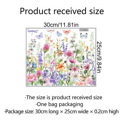 1Pcs Green Plants Flowers Butterfly Wall Sticker Bathroom Toilet Decor Decals Living Room Cabinet Home Decoration Self Adhesive